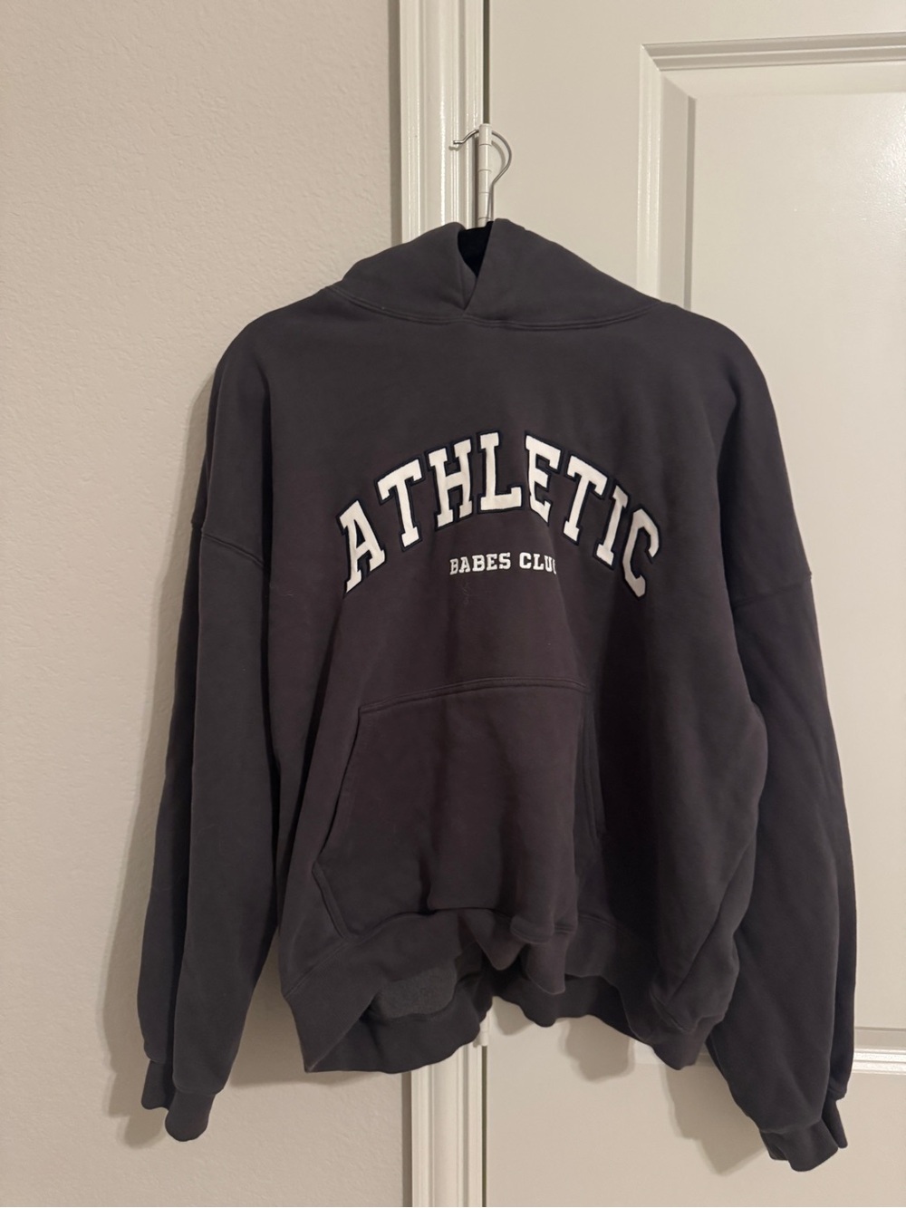 LIME Athletic Babes Club Dark Grey Oversized Hoodie Sweatshirt Size M